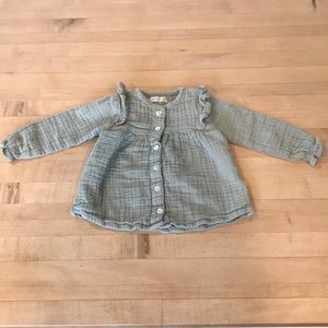 Jamie Kay sage green ruffle blouse